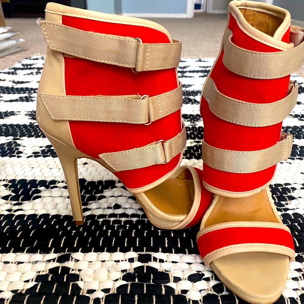 Red cuff heels